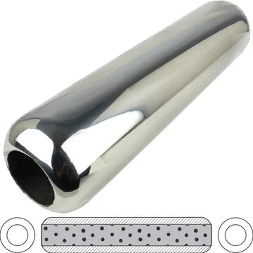 3" Round, 15" Long, 2-1/4", C/C, Perforated Without Spigots, Stainless - Brixton 4x4 - Buy Online Now!